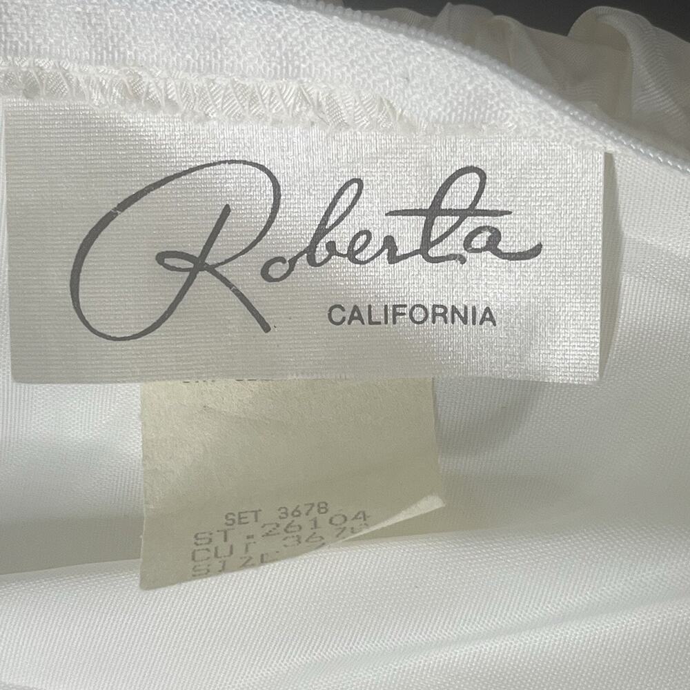Roberta California Vintage Gown 7/8 Taffeta Tulle Ruching Bow Black Ivory USA - Picture 13 of 16